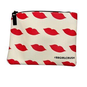 bobbi brown bbgirlcrush red lips print makeup zip pouch makeup bag